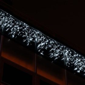   LED  jégcsapfüggöny 3x0,5m 114 LED, fehér kábel, hideg fehér,  Kültéri