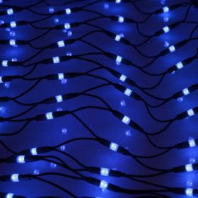   LED-es fényháló kék 2,5 x 1,2 m 406 Led dupla led, zöld kábel