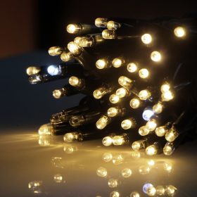 LED fényfüzér 10 m meleg fehér FLASH  100 Led IP44