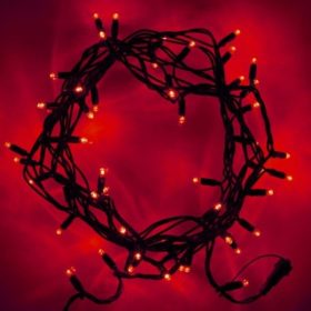 LED  fényfüzér 10m piros,  100 Led IP44