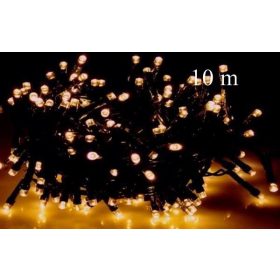   LED fényfüzér, rizsszem IP44, 100 db meleg fehér leddel. 8 funkciós, villogtató memóriás vezérlővel