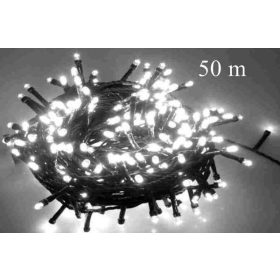   LED fényfüzér, rizsszem  IP44, 500 db hideg fehér leddel. 8 funkciós, villogtató memóriás vezérlővel. 