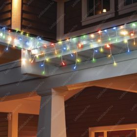   Karácsonyi jégcsap függöny 200 db színes Leddel, toldható, villogtatható, 8 funkciós vezérlővel