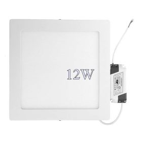 Led panel világítás driverrel, kocka, 12W, meleg fehér