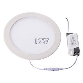 Led panel világítás driverrel, kör, 12W, meleg fehér