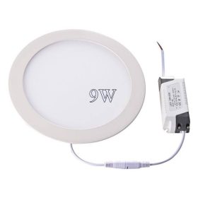 Led panel világítás driverrel, kör, 9W, hideg fehér