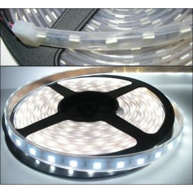   Led szalag IP68, 60 led/m,  hideg fehér,  vízálló, medencébe is! 