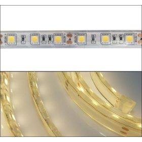   Led szalag IP68, 60 led/m,  meleg fehér,  vízálló, medencébe is! 