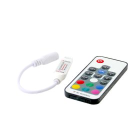   RGB mini led szalag vezérlő  rádiós 17 gomb, 6A, 72W 3 csatorna